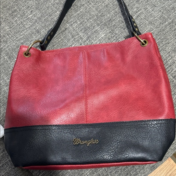 Wrangler Handbags - Wrangler Two-Tone Red and Black Shoulder Bag